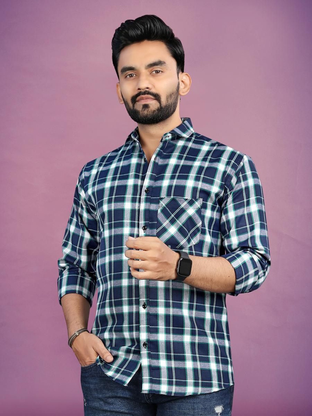 

Metronaut Men Classic Tartan Checks Opaque Checked Casual Shirt, Multi