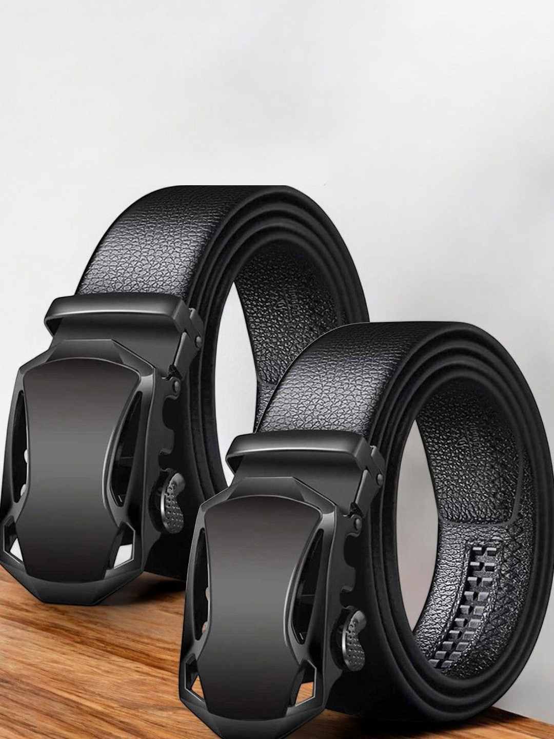 

The Roadster Lifestyle Co Set Of 2 Textured Formal Belts, Black