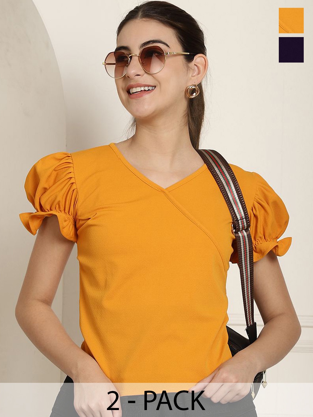 

Tromko Puff Sleeve Top, Multi