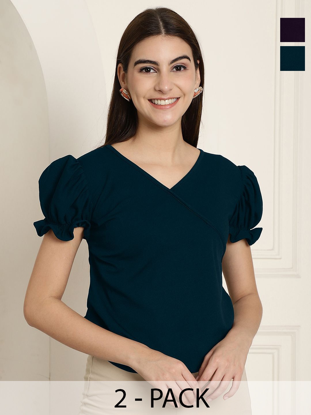 

Tromko Puff Sleeve Top, Multi