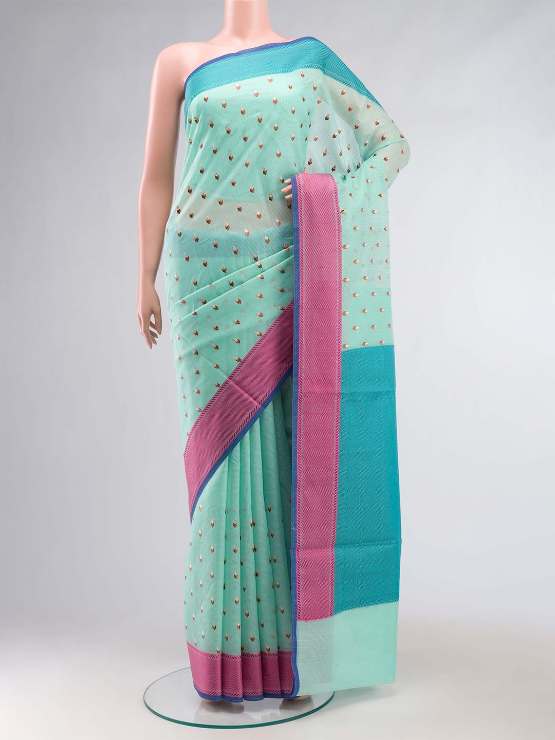 

Nalli Floral Embroidered Saree, Blue