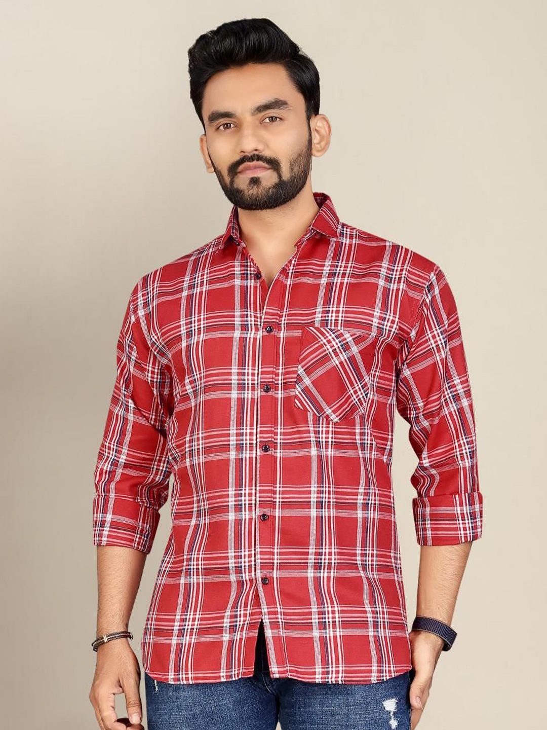 

Metronaut Men Classic Tartan Checks Opaque Checked Casual Shirt, Multi