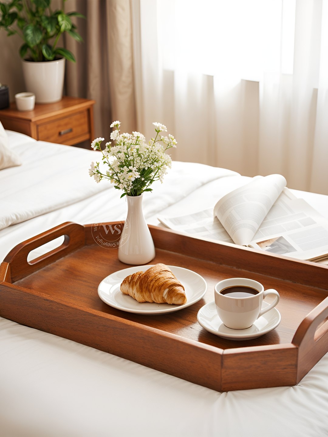 

WOODEN STREET Brown 2025 Wood 1 Pieces Easy to Clean Serving Tray