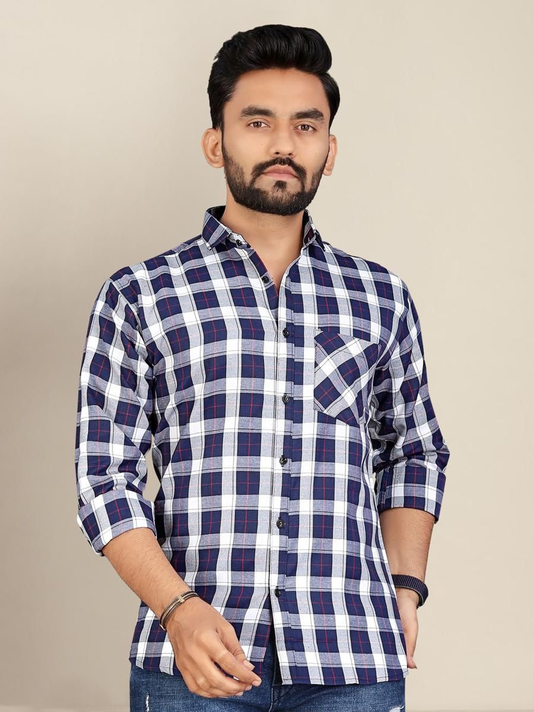 

Metronaut Men Classic Tartan Checks Opaque Checked Casual Shirt, Multi