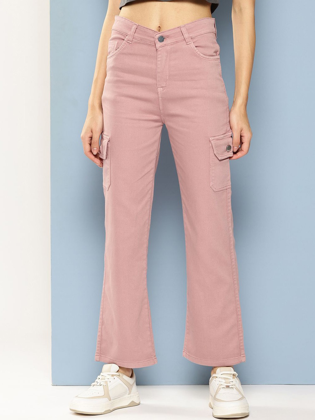 

BAESD Women Comfort Relaxed Fit Stretchable Jeans, Pink