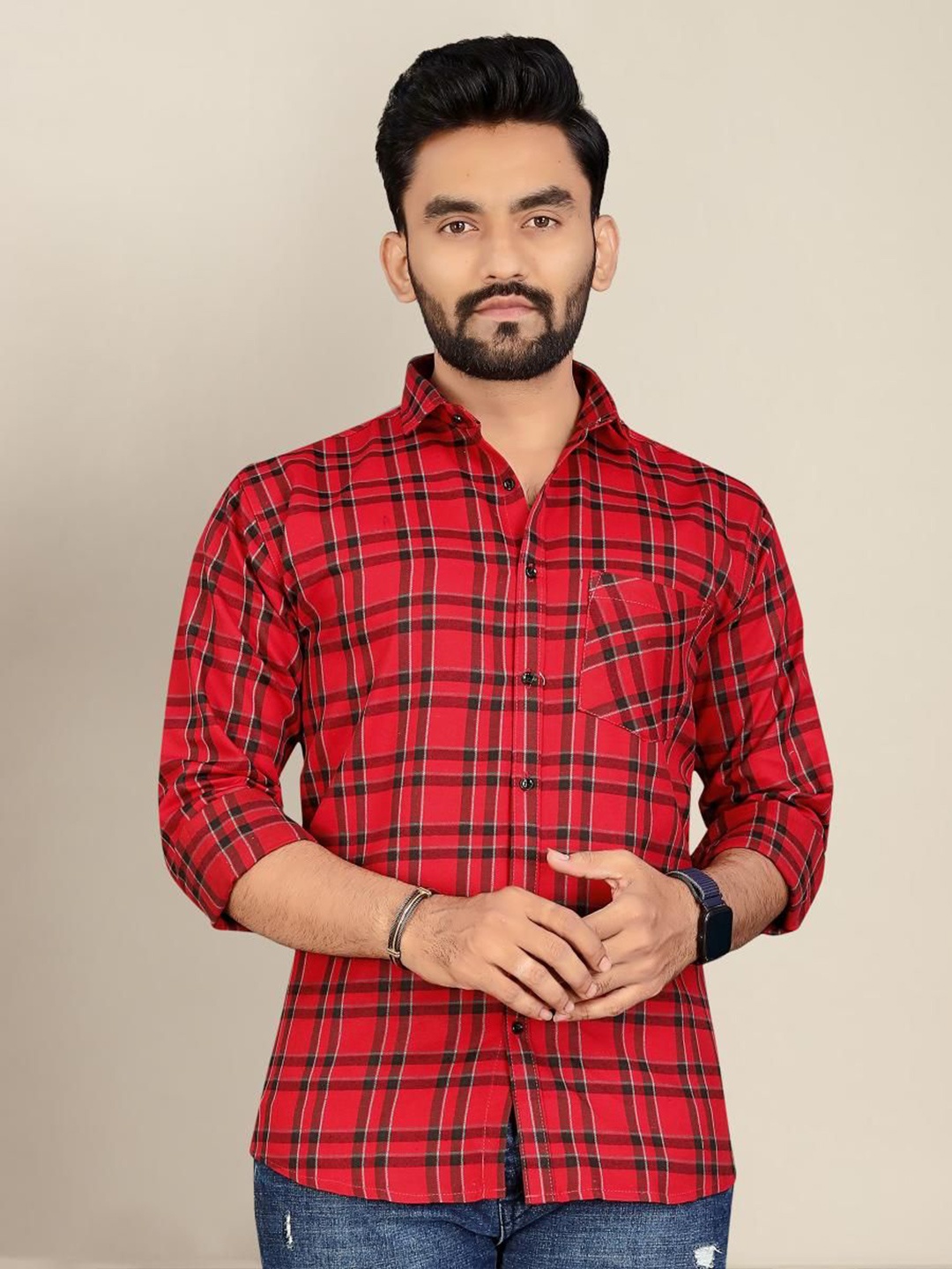 

Metronaut Men Classic Tartan Checks Opaque Checked Casual Shirt, Multi