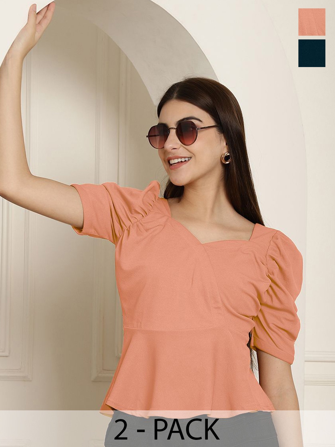 

Tromko Puff Sleeve Top, Multi