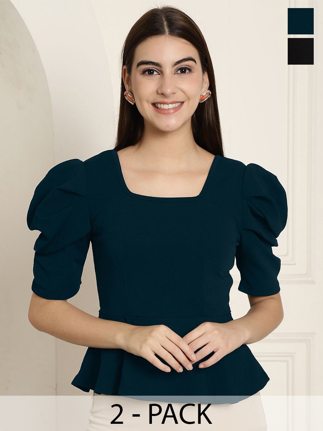 

Tromko Puff Sleeve Top, Multi