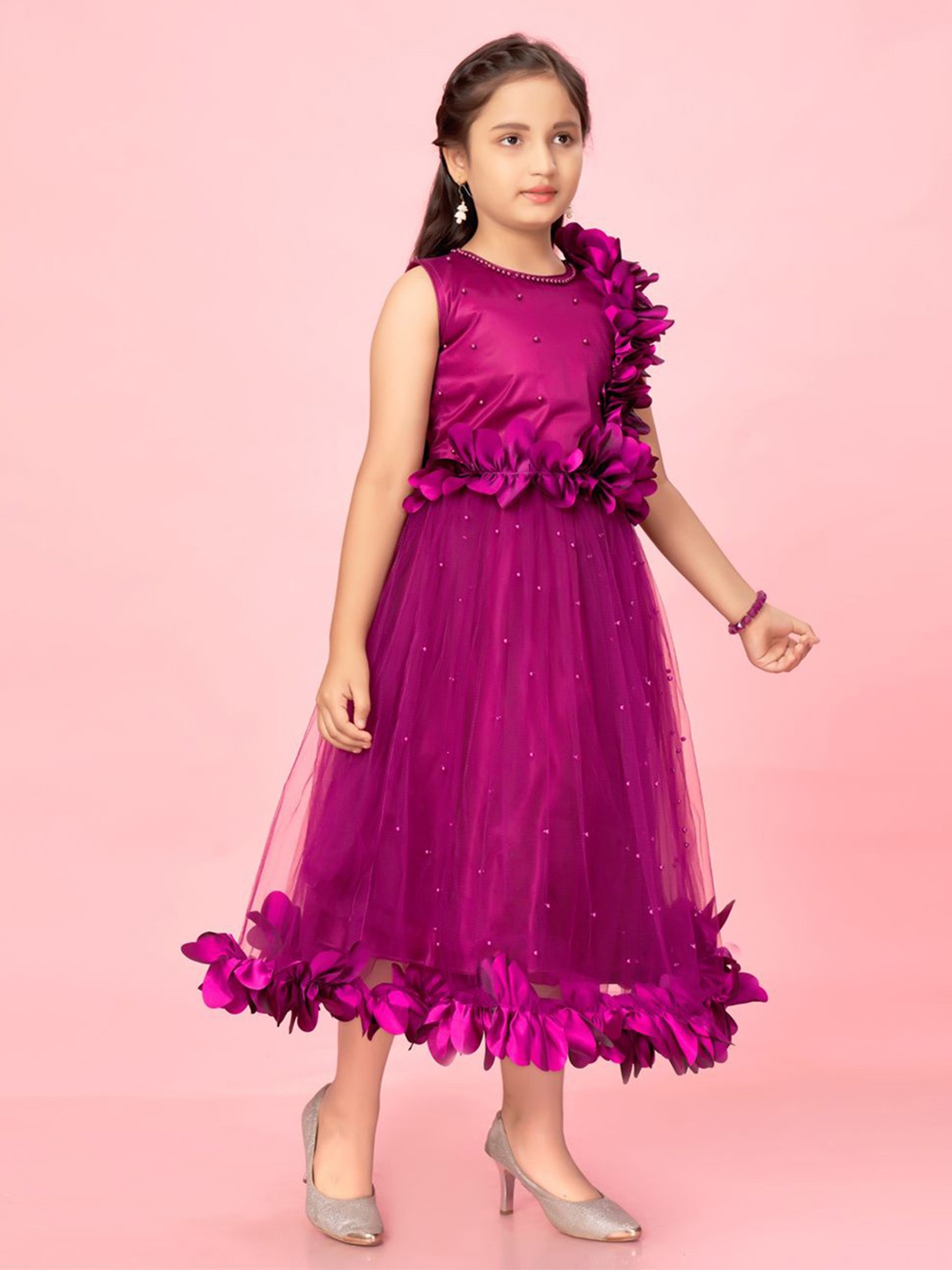 

GLOBAL NOMAD Embellished Net Maxi Dress, Purple