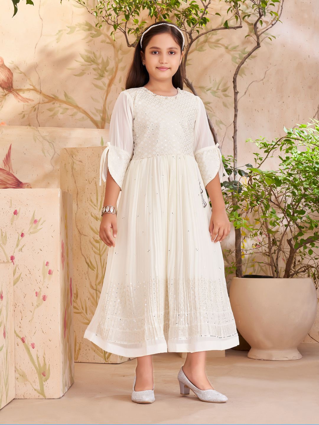 

Miss & Chief Georgette Maxi Dress, Cream