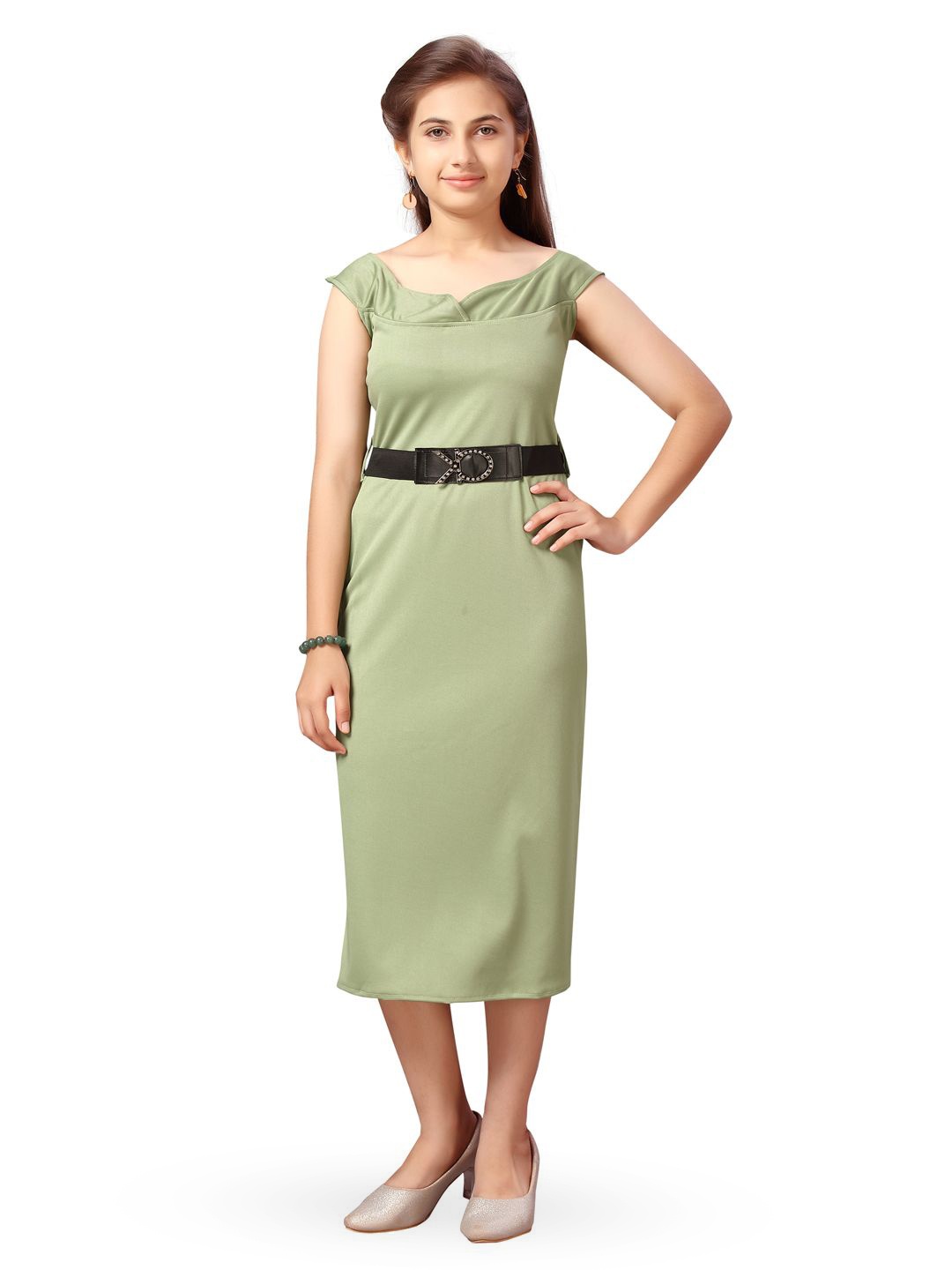 

Miss & Chief A-Line Midi Dress, Green