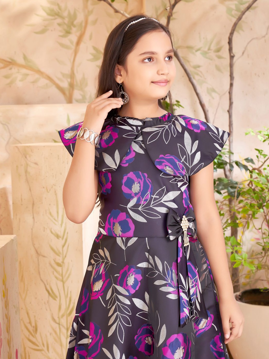 

GLOBAL NOMAD Floral Print Fit & Flare Dress, Purple