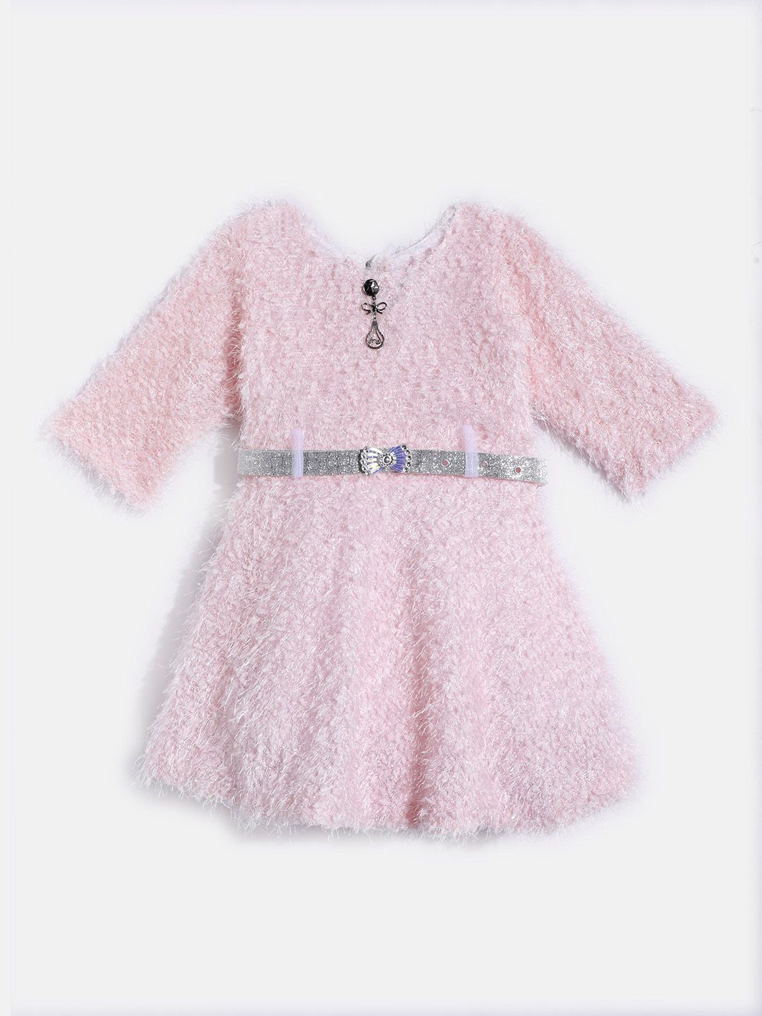 

GLOBAL NOMAD Woollen Blouson Dress, Pink
