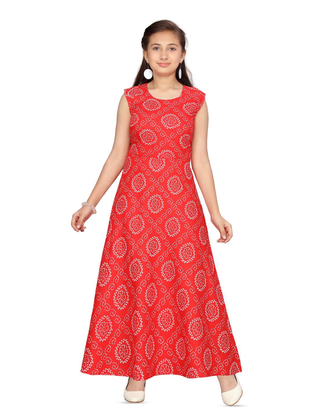 

GLOBAL NOMAD Ethnic Motifs Print Maxi Dress, Red