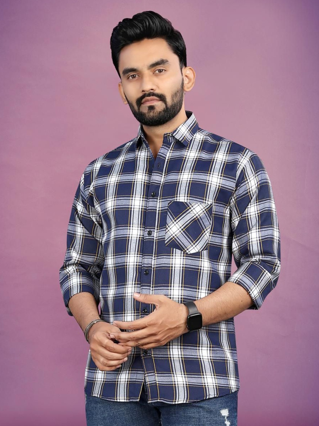 

Metronaut Men Classic Tartan Checks Opaque Checked Casual Shirt, Multi