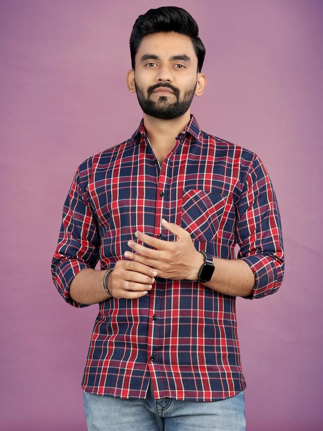 

Metronaut Men Classic Tartan Checks Opaque Checked Casual Shirt, Multi