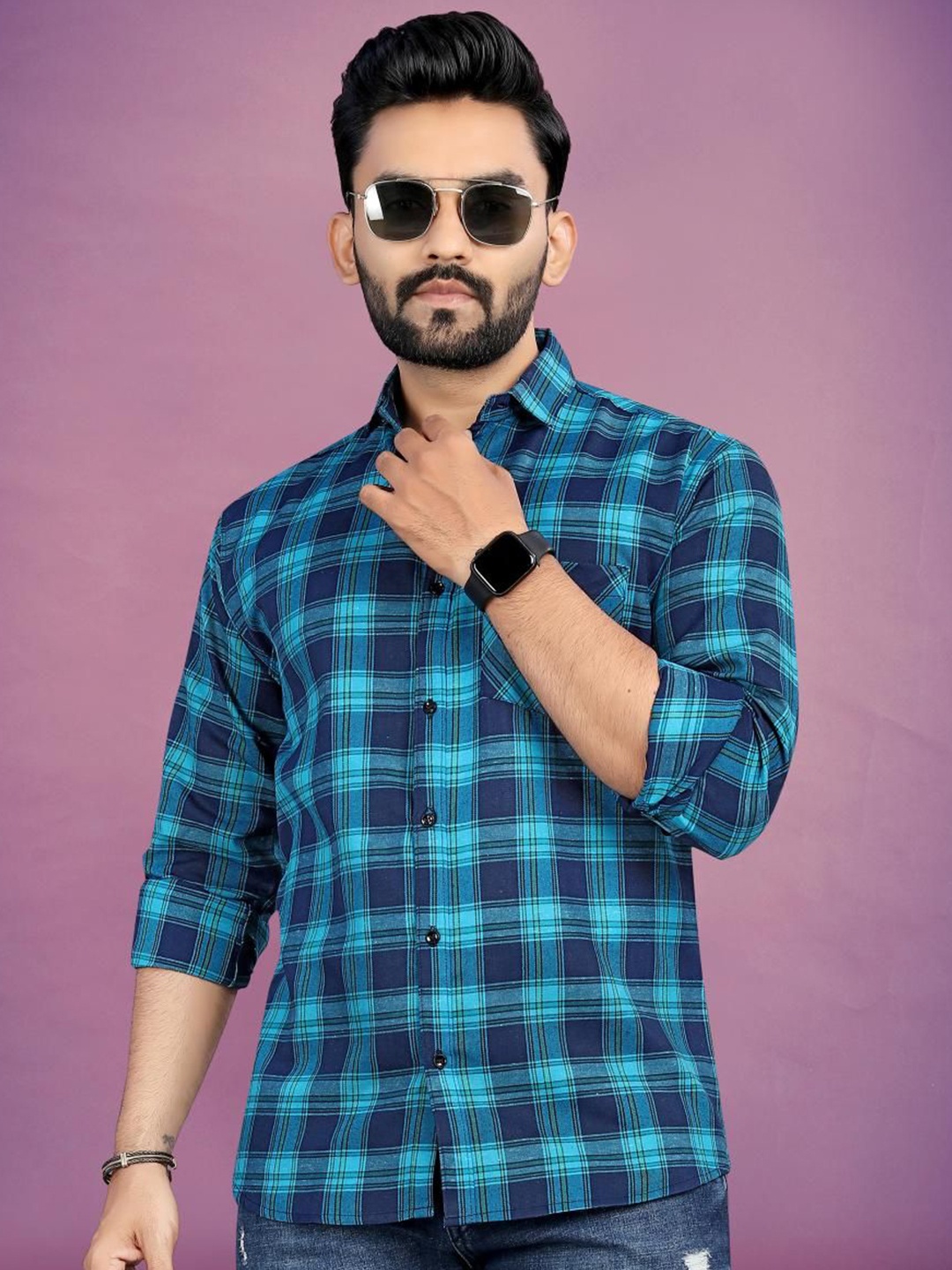 

Metronaut Men Classic Tartan Checks Opaque Checked Casual Shirt, Multi