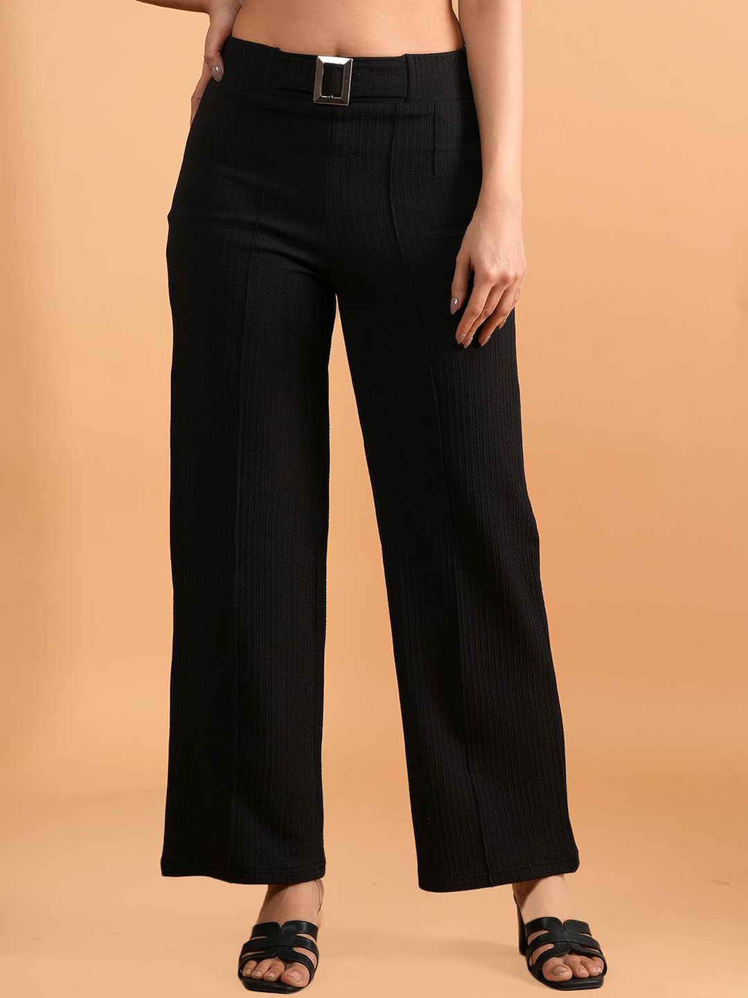 

Belfry Women High-Rise Easy Wash Trousers, Black