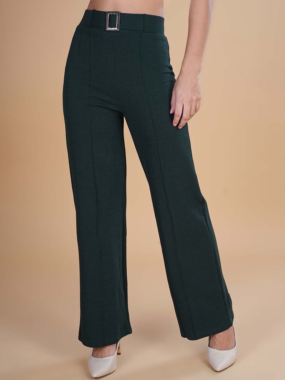 

Belfry Women High-Rise Easy Wash Trousers, Olive