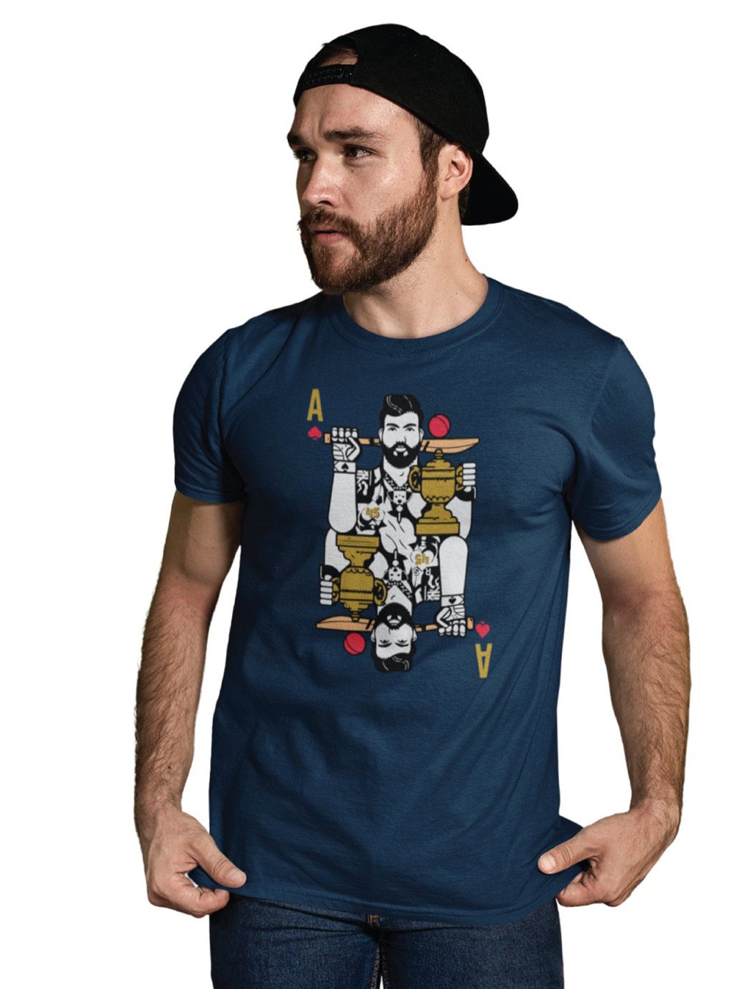 

Tantra Men Printed T-shirt, Navy blue