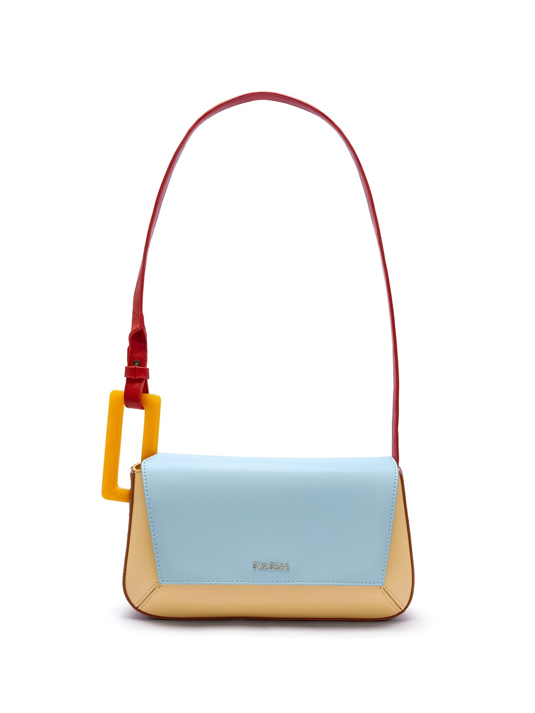 

SWASHAA Colourblocked Leather Structured Shoulder Bag, Multi