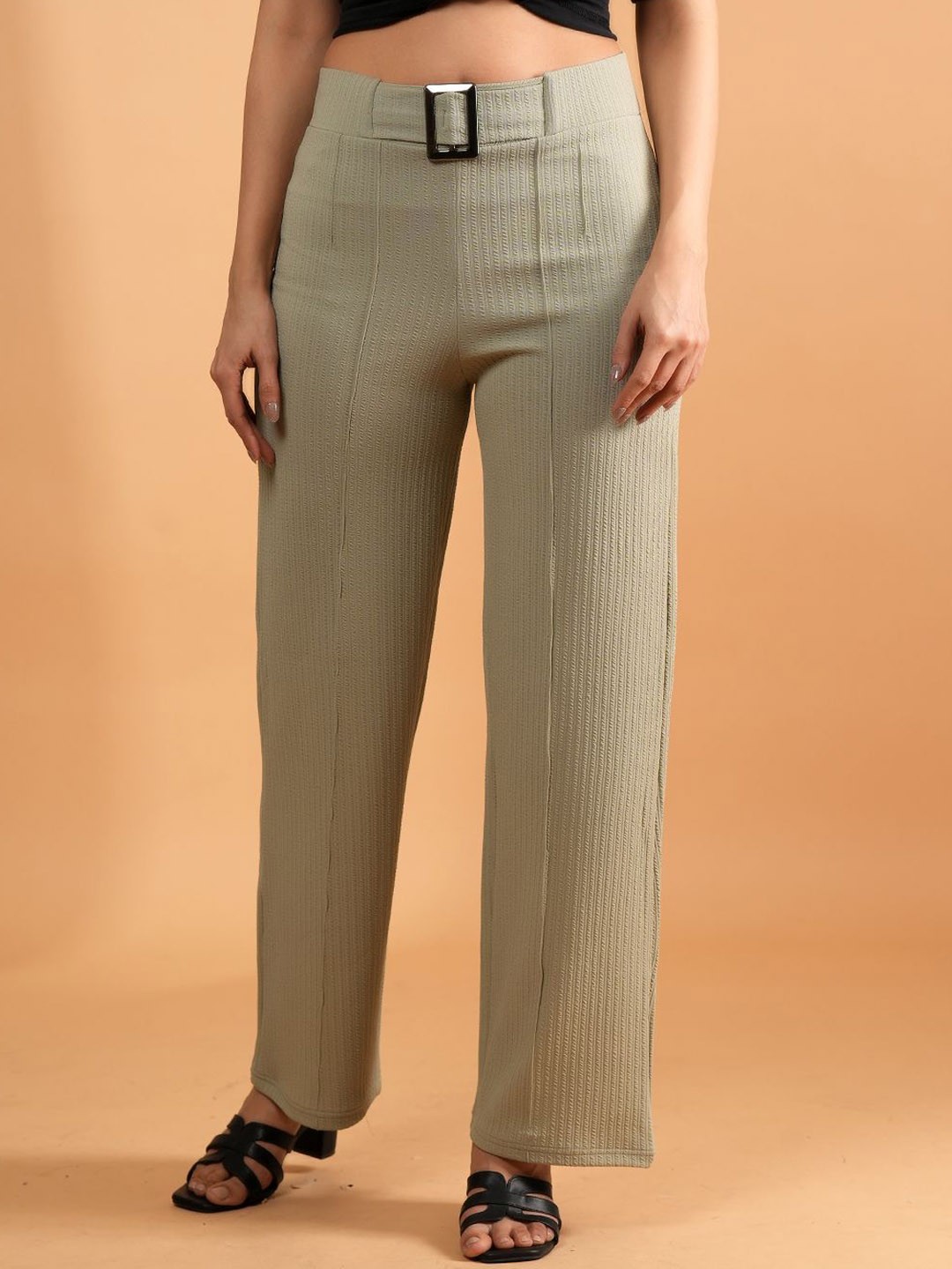 

Belfry Women High-Rise Easy Wash Trousers, Green
