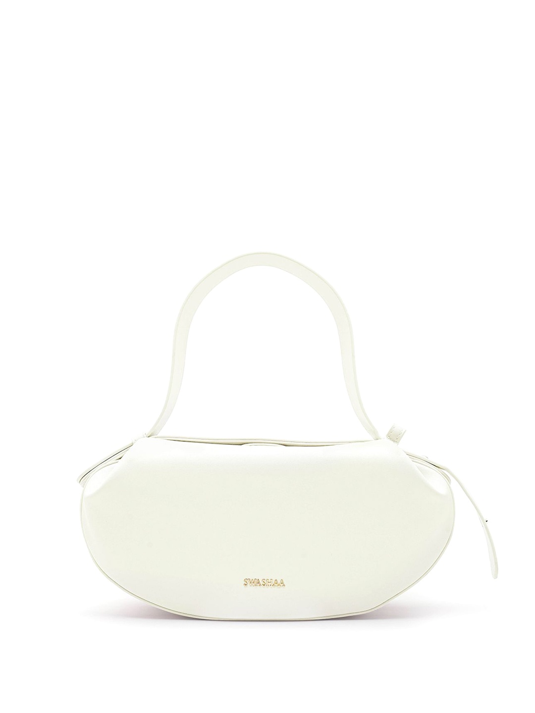 

SWASHAA Leather Structured Shoulder Bag, White