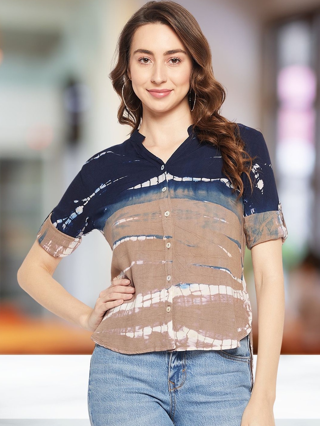 

DressBerry Women Classic Opaque Casual Shirt, Beige
