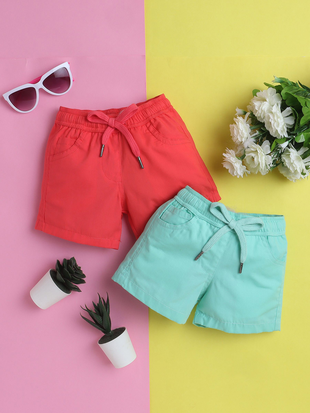 

Knitting Doodles Girls Pack Of 2 Relaxed Fit Regular Shorts, Pink