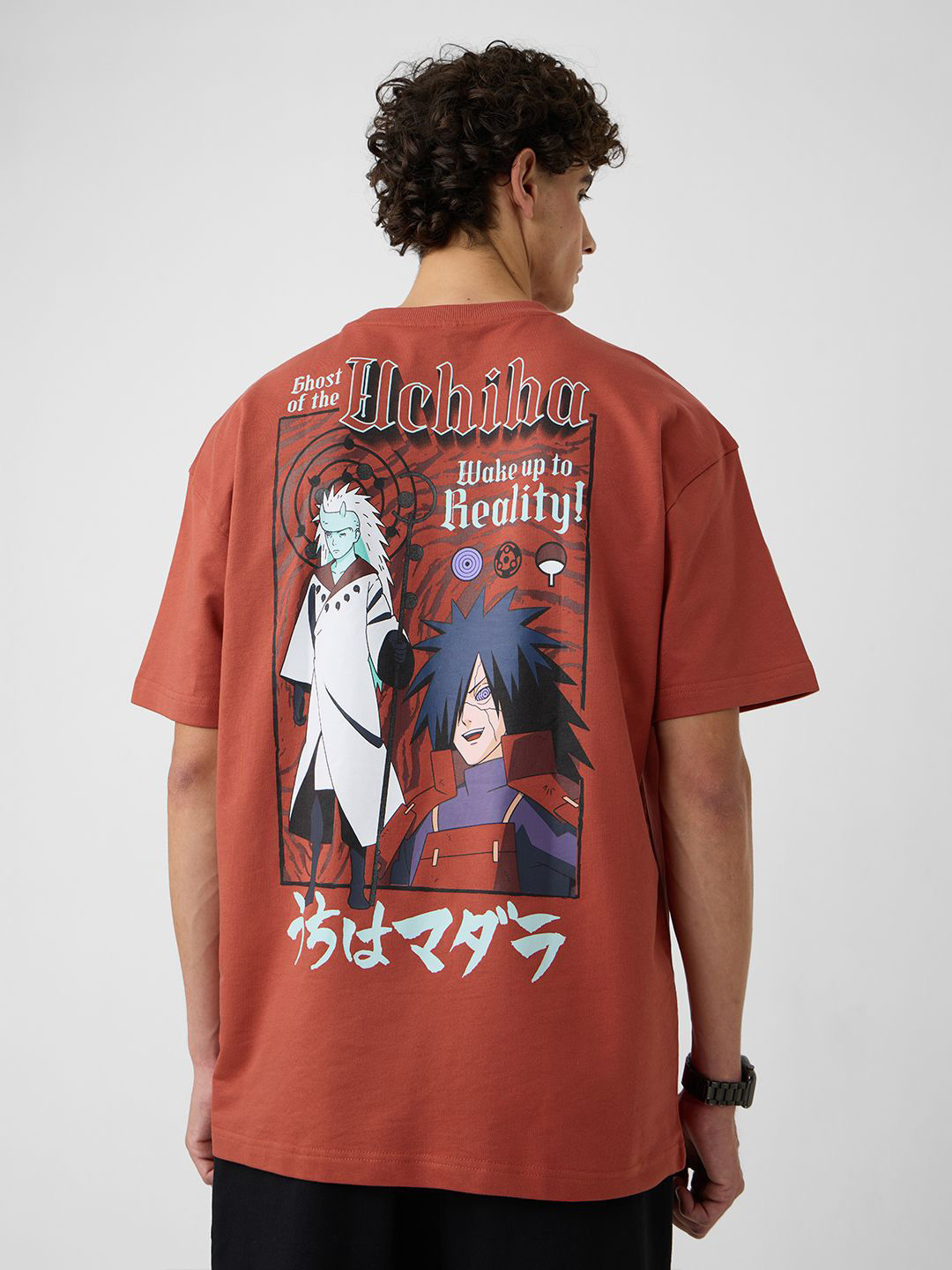 The Souled Store Men Naruto Graphic Printed Round Neck Cotton Oversized T-shirt