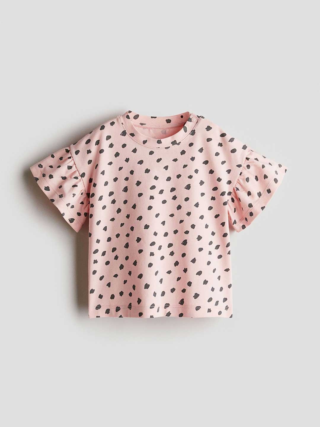 

H&M Printed Cotton Top, Pink