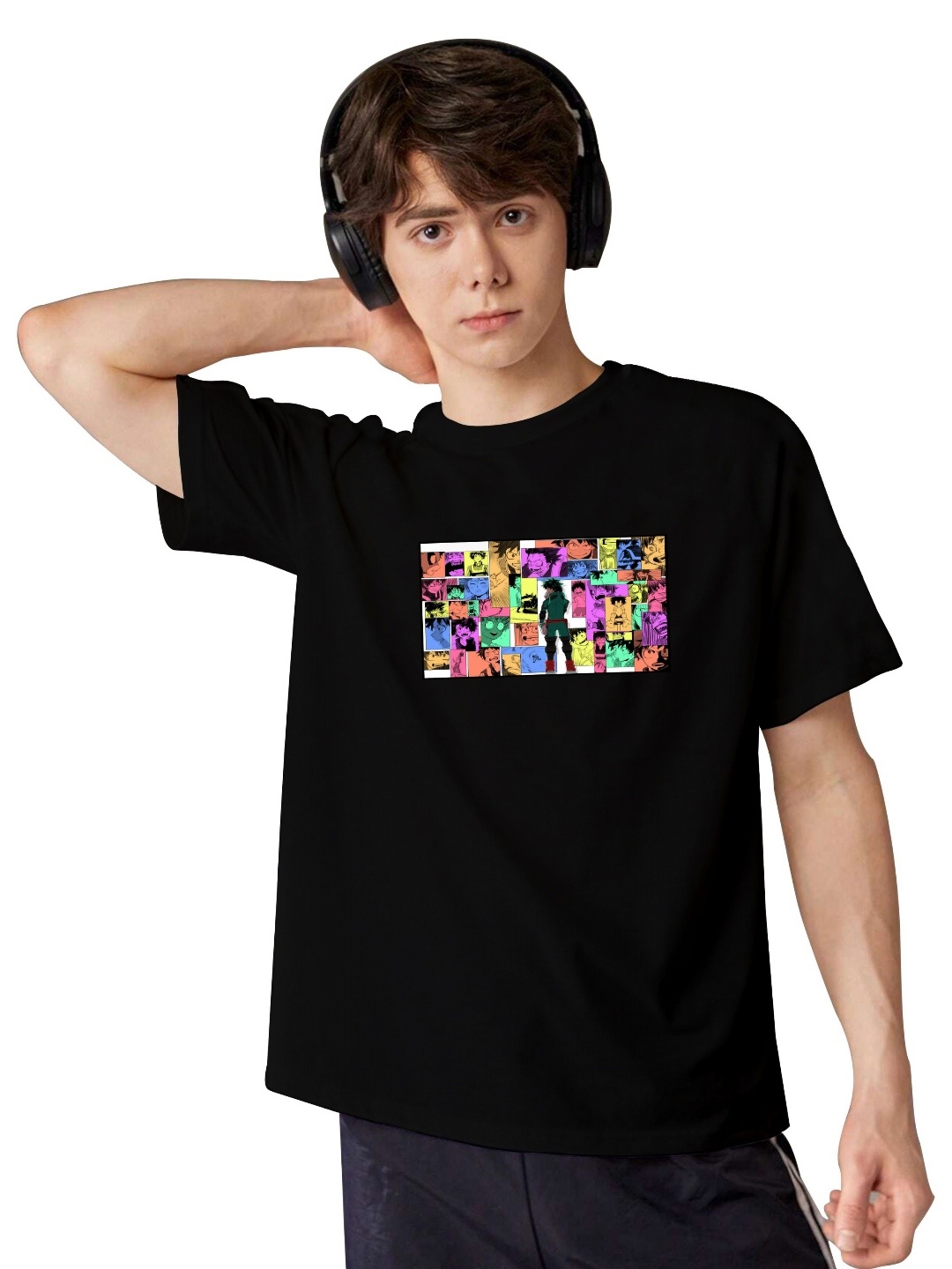 

LOCAVESTIR Boys Printed T-shirt, Black