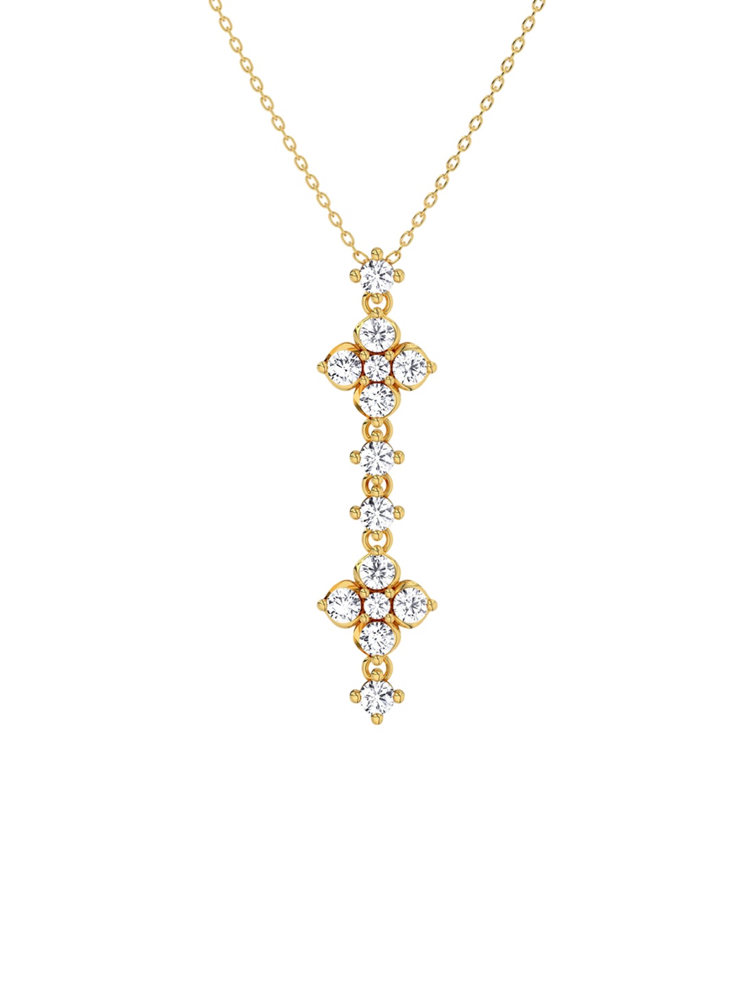 

Ruuh Studios Sterling Silver Gold-Plated Cubic Zirconia Studded Pendant With Chain