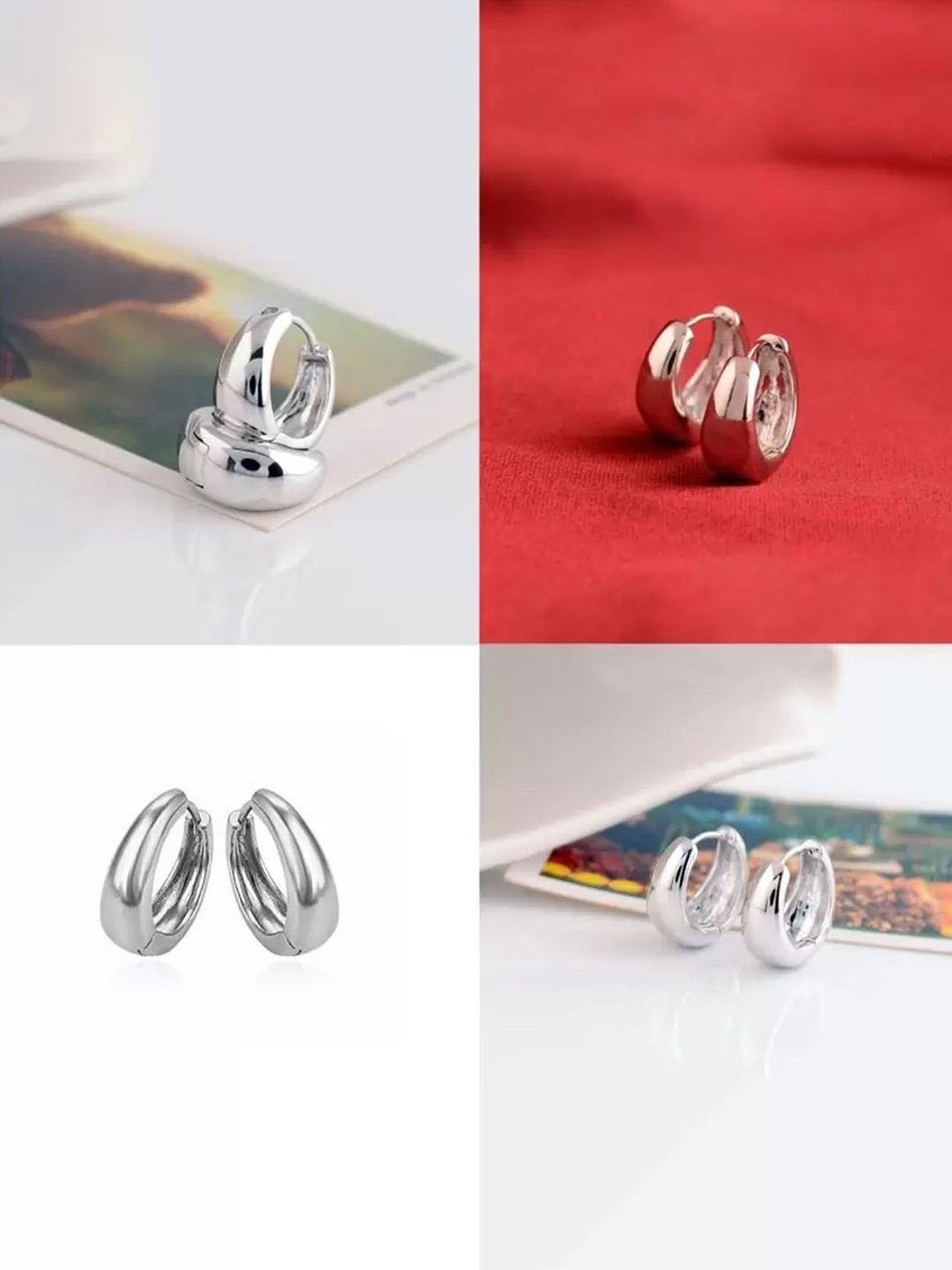 

The Roadster Lifestyle Co. Men Silver Plated Circular Shaped Hoop Earrings
