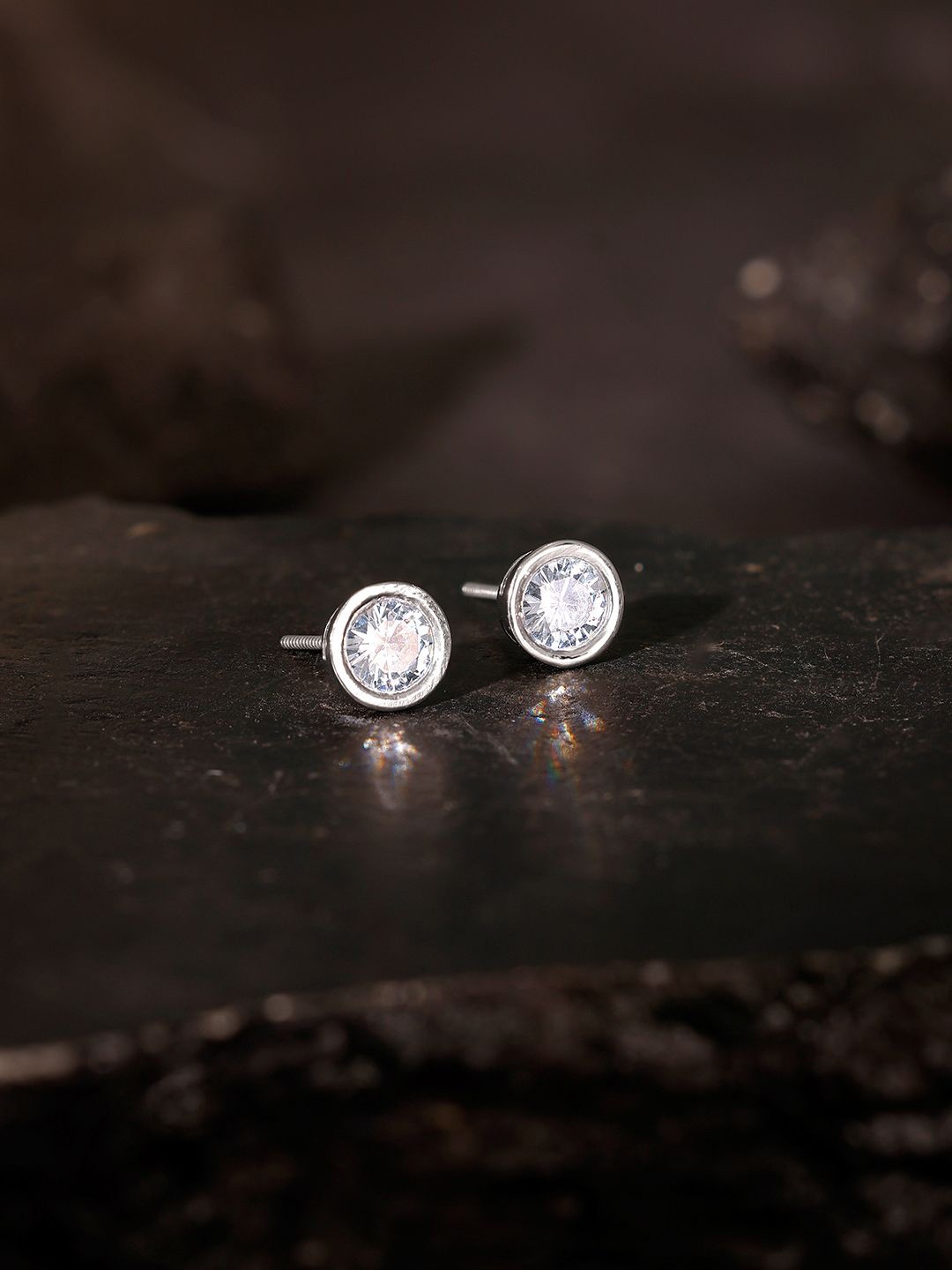 

GIVA Contemporary Studs Earrings, Silver