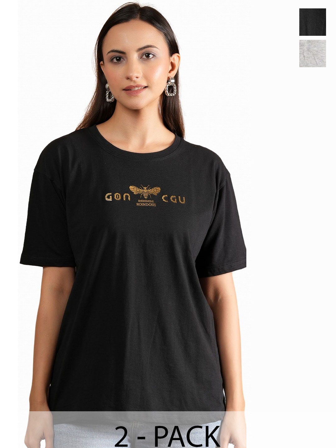 

NEYSA Women Typography 2 Printed T-shirt, Multi