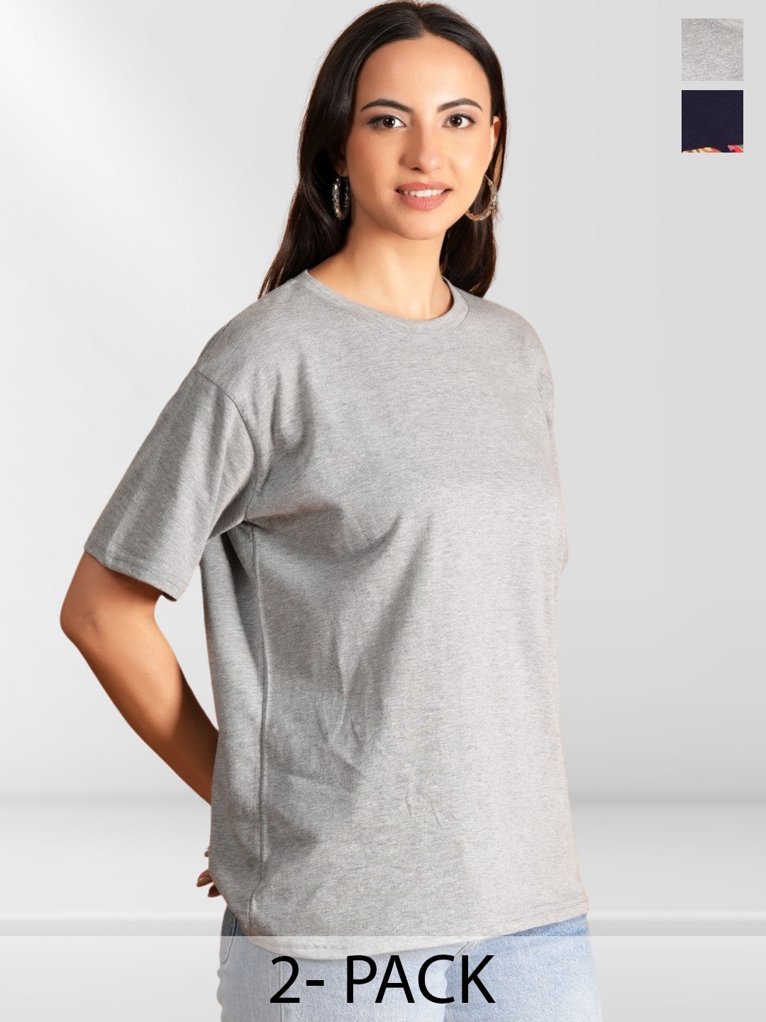 

BAESD Women 2 Printed Applique T-shirt, Multi