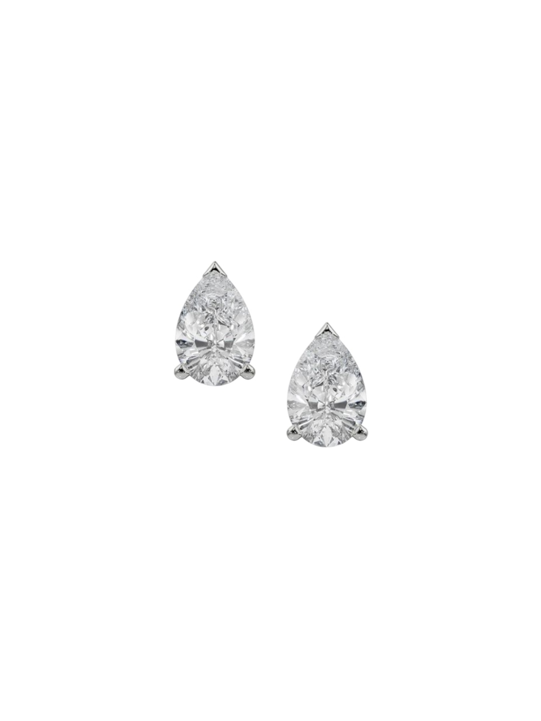 

2 CT Pear Solitaire Lab Grown Diamond Studs, White