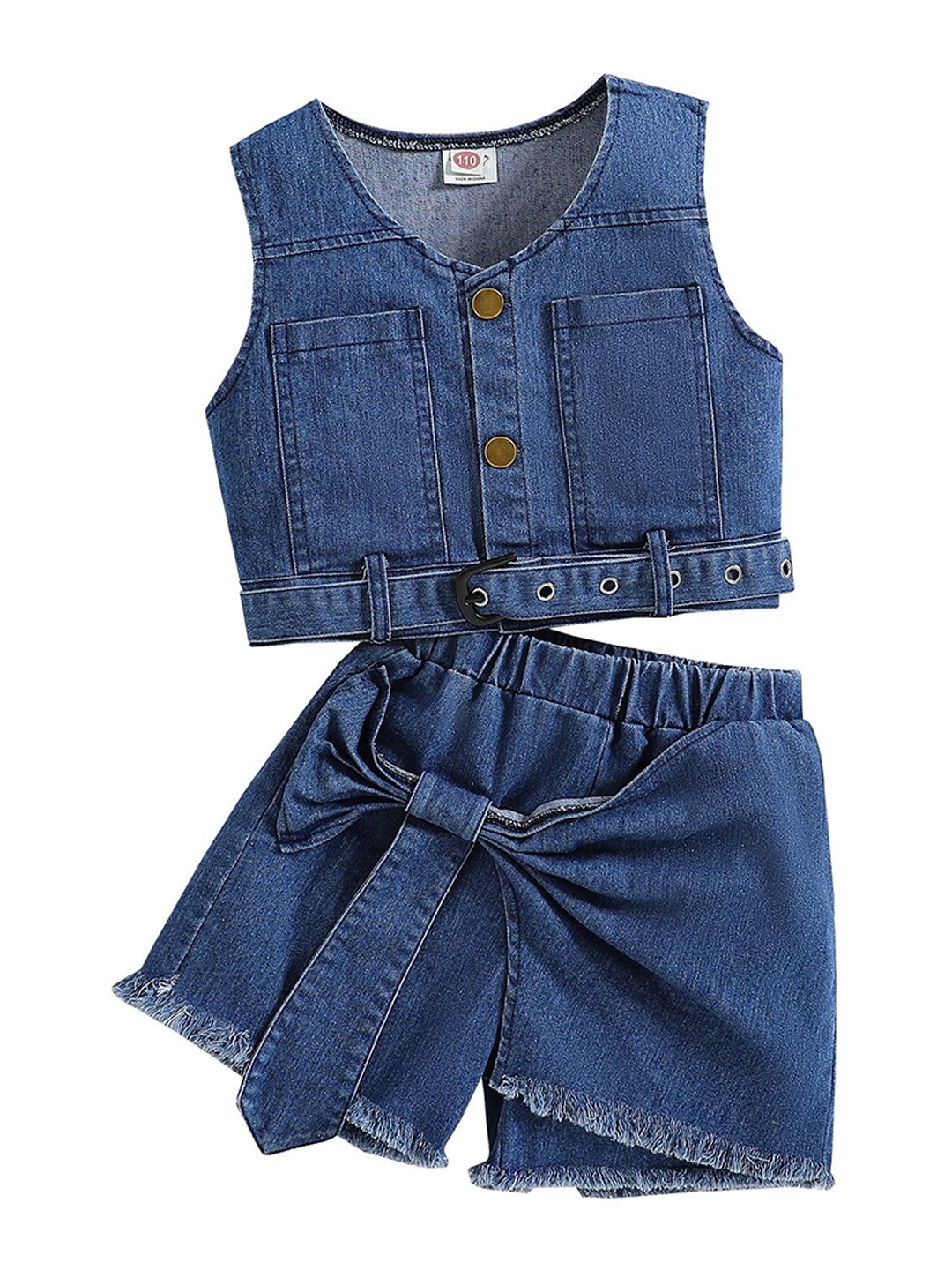 

StyleCast x Revolte Girls V-Neck Top With Shorts, Blue