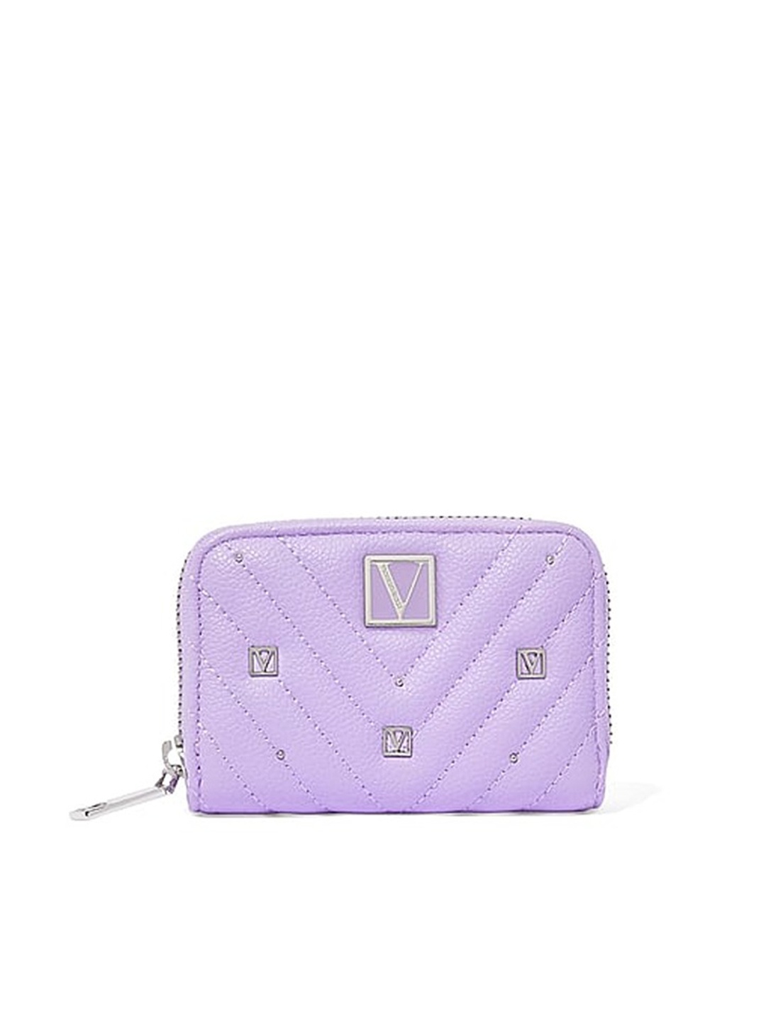 

Victoria's Secret Women Quilted Zip Around Wallet, Purple