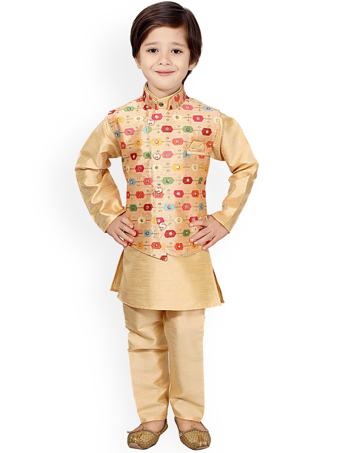 

Kidotsav Boys Regular Kurta with Pyjamas, Yellow