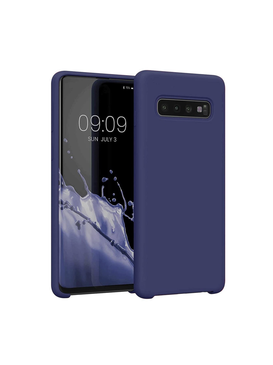 

LIRAMARK Liquid Silicone Soft Samsung Galaxy S10 Back Case, Navy blue
