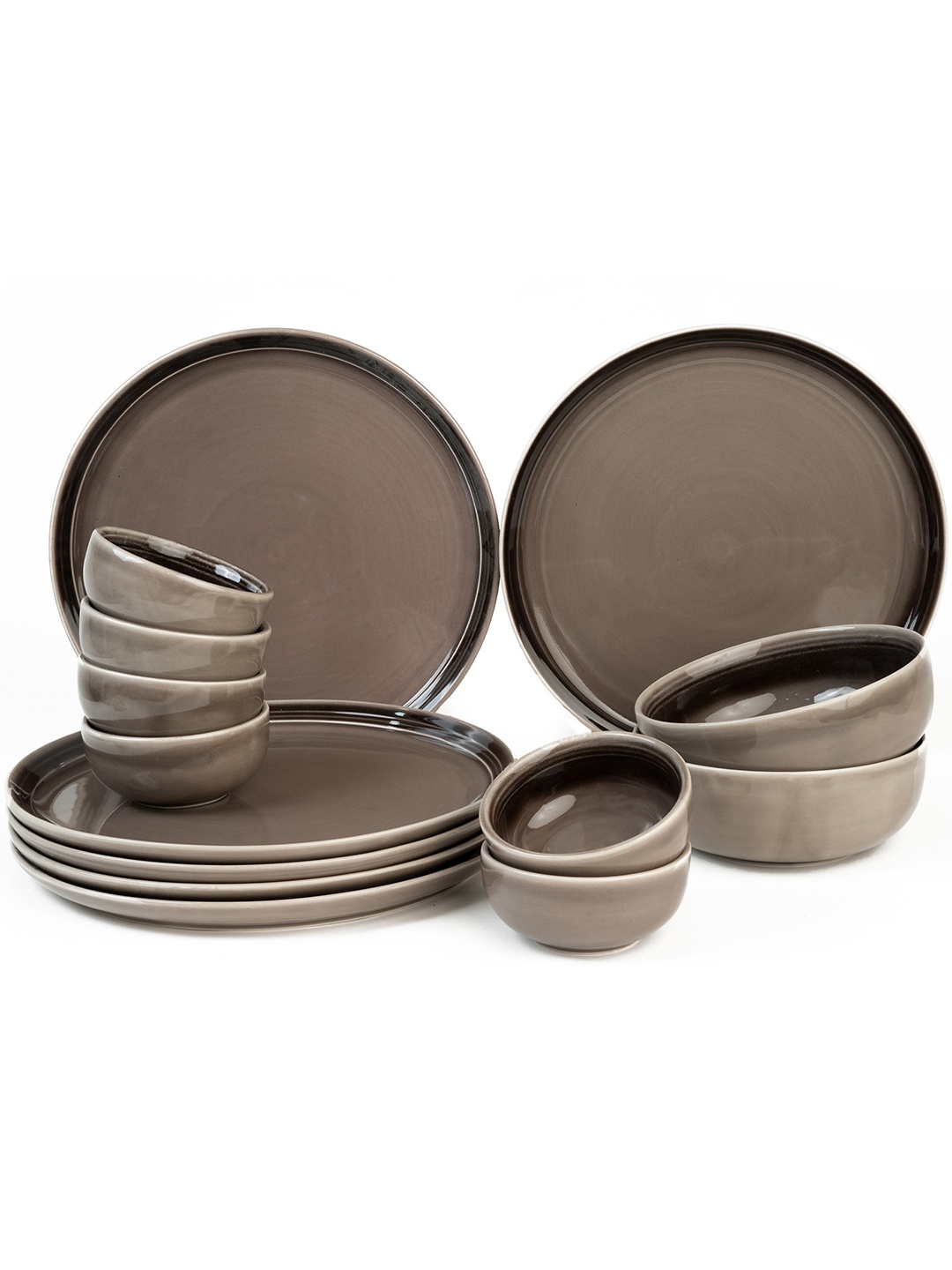 

BODHI HOUSE Grey 2025 14 Pieces Porcelain Dishwasher and Microwave Safe Dinner Set of