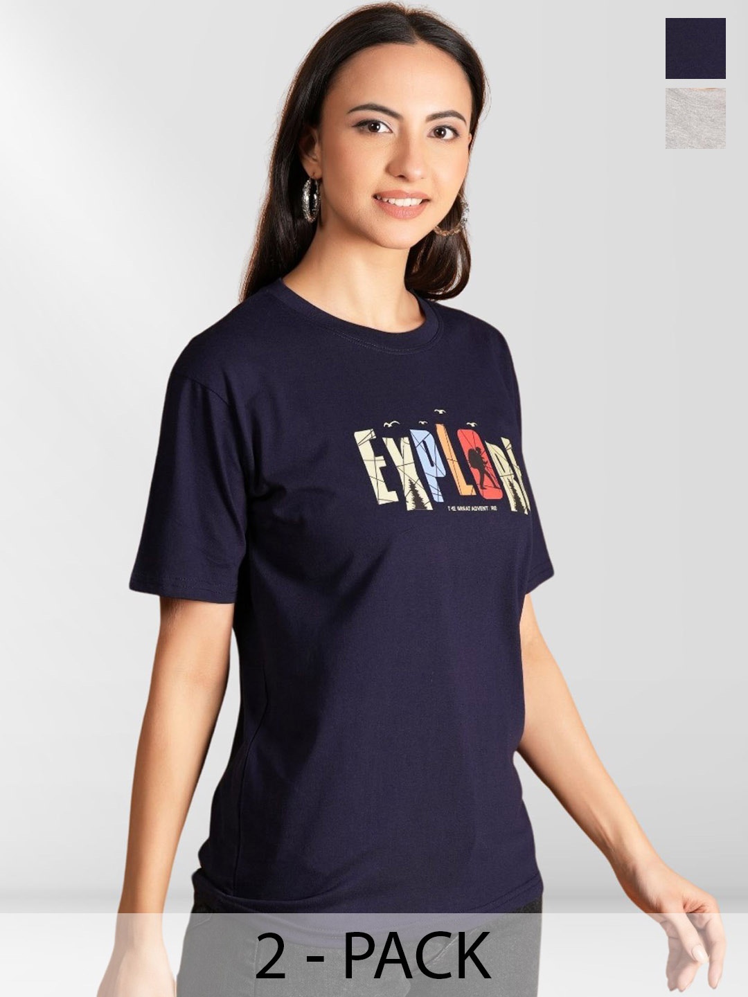 

BAESD Women Typography 2 Printed Applique T-shirt, Multi