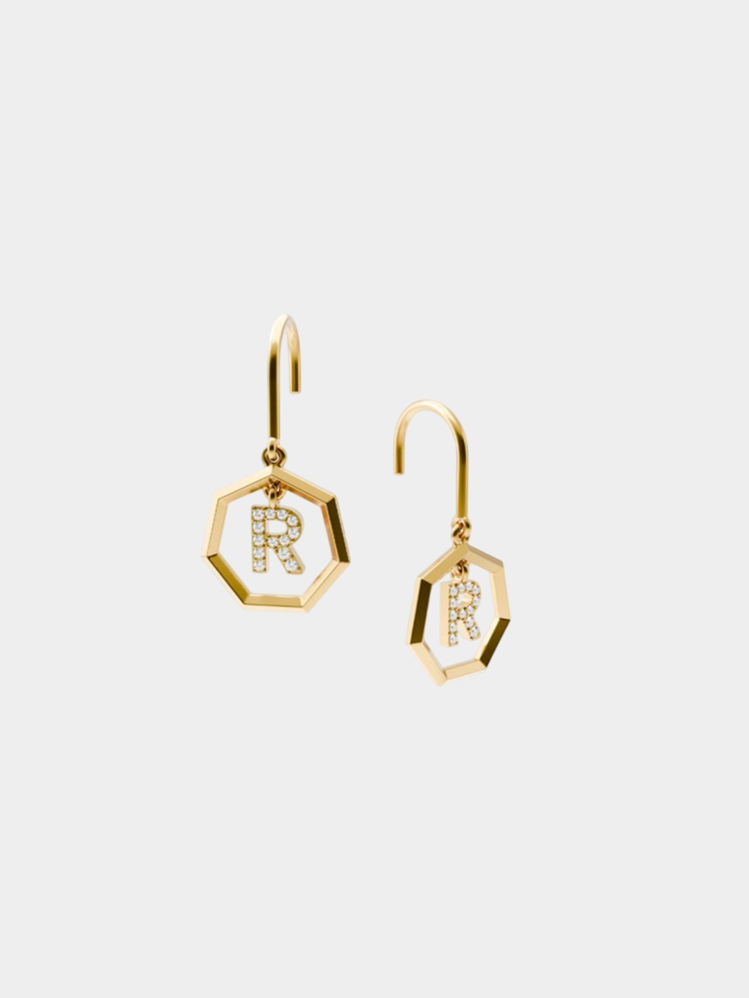 

HOUSE OF SEVEN 18k Gold Plated American Diamond Geometric Drop Earrings