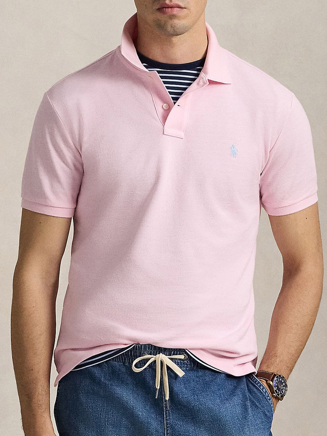 

Polo Ralph Lauren Custom Slim Fit Mesh Polo Shirt, Pink