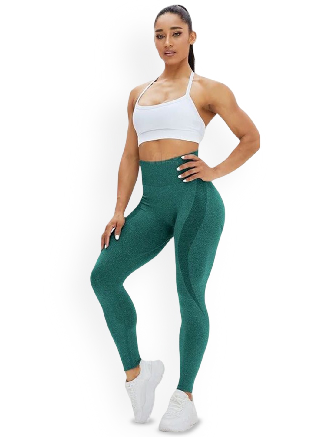 

Alexvyan Slim-Fit Breathable Anti-Skid Stretchable Gym Wear Tights, Green