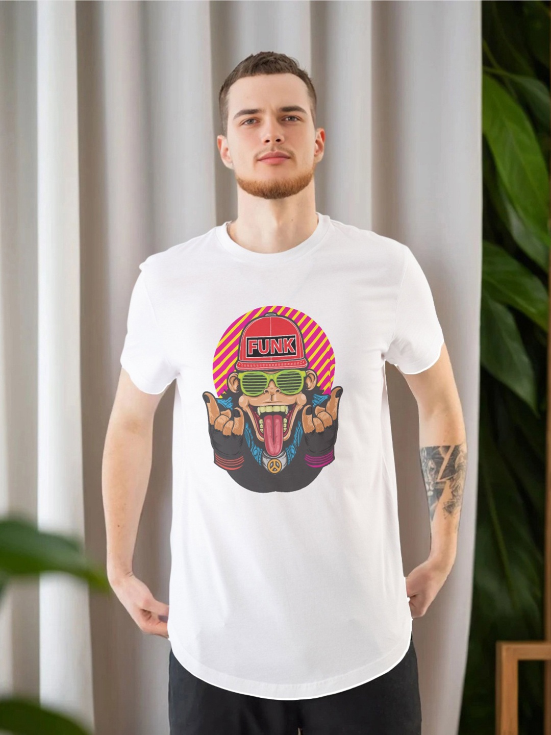 

Moda Rapido Men Printed Pockets T-shirt, White