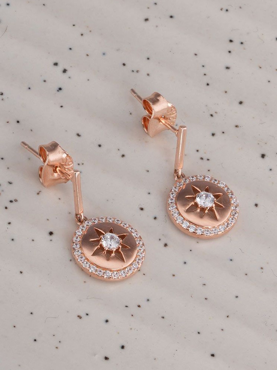 

PALMONAS Contemporary Drop Earrings, Rose gold
