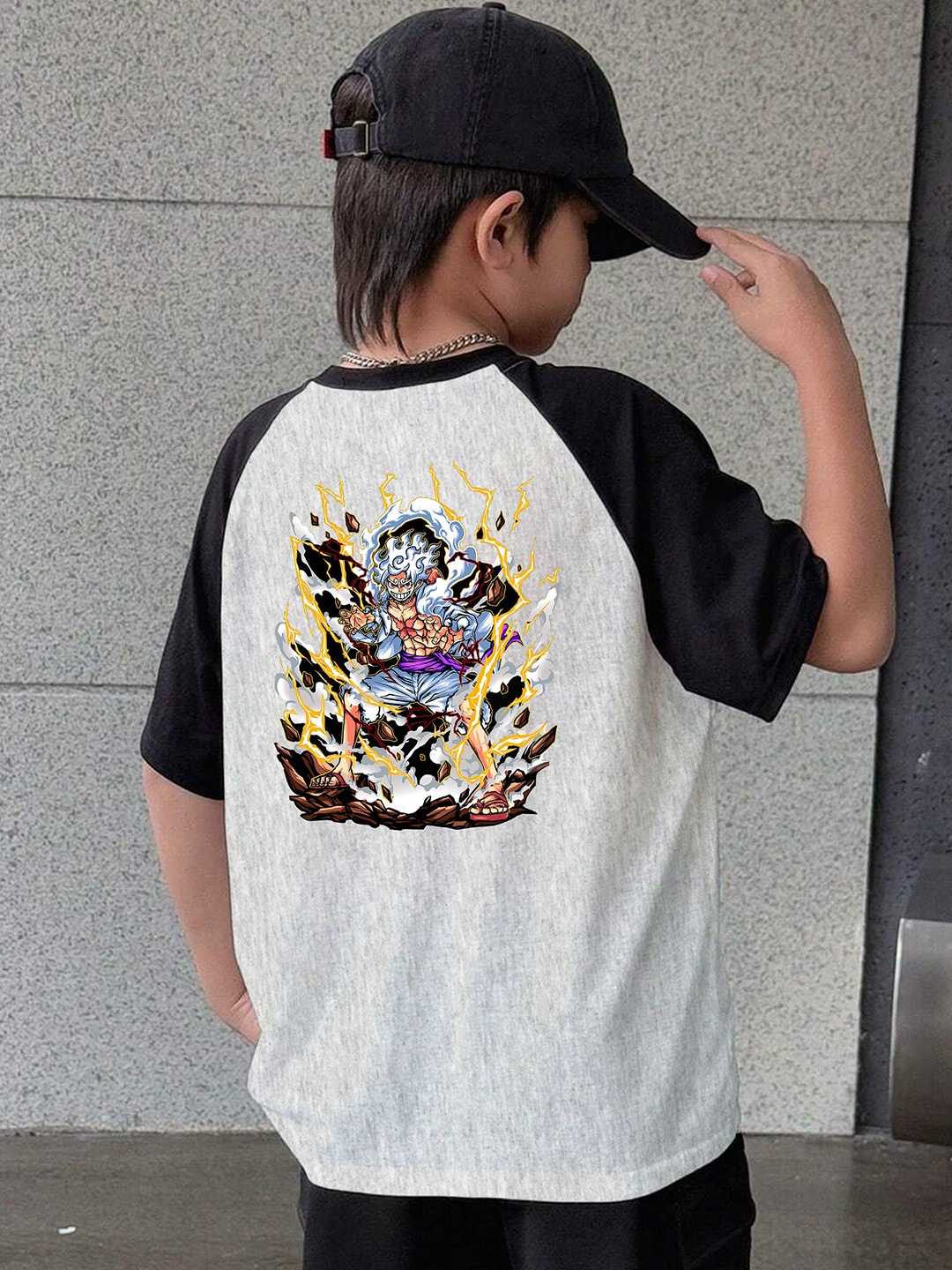 

BAESD Boys Printed T-shirt, Grey